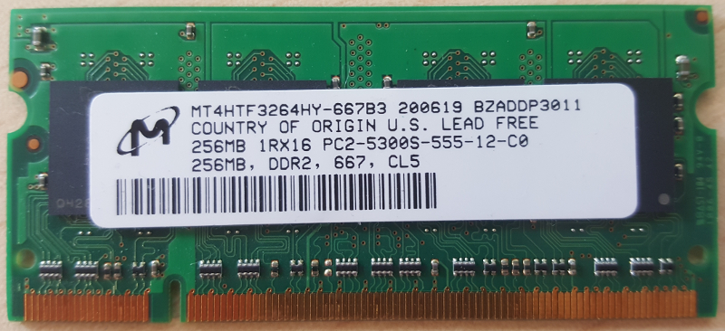 DDR2 256MB PC2-5300S-555