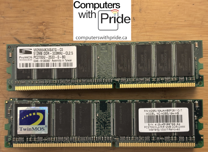 DDR PC2700 333MHz 512MB Non-ECC 184-PIN Memory