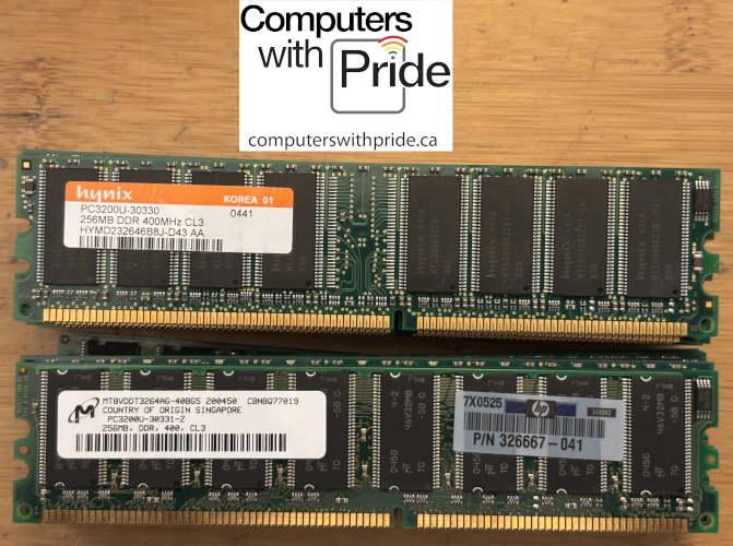 DDR PC3200 400MHz 256MB Non-ECC 184-PIN Memory